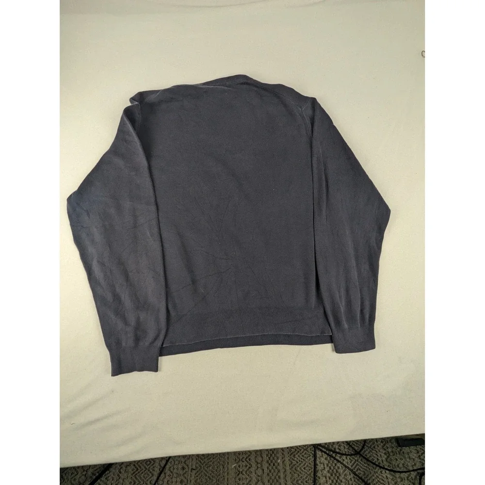 Polo‎ Ralph Lauren Mens XXL Navy Blue Pima Cotton V-Neck Sweater Green Pony Logo